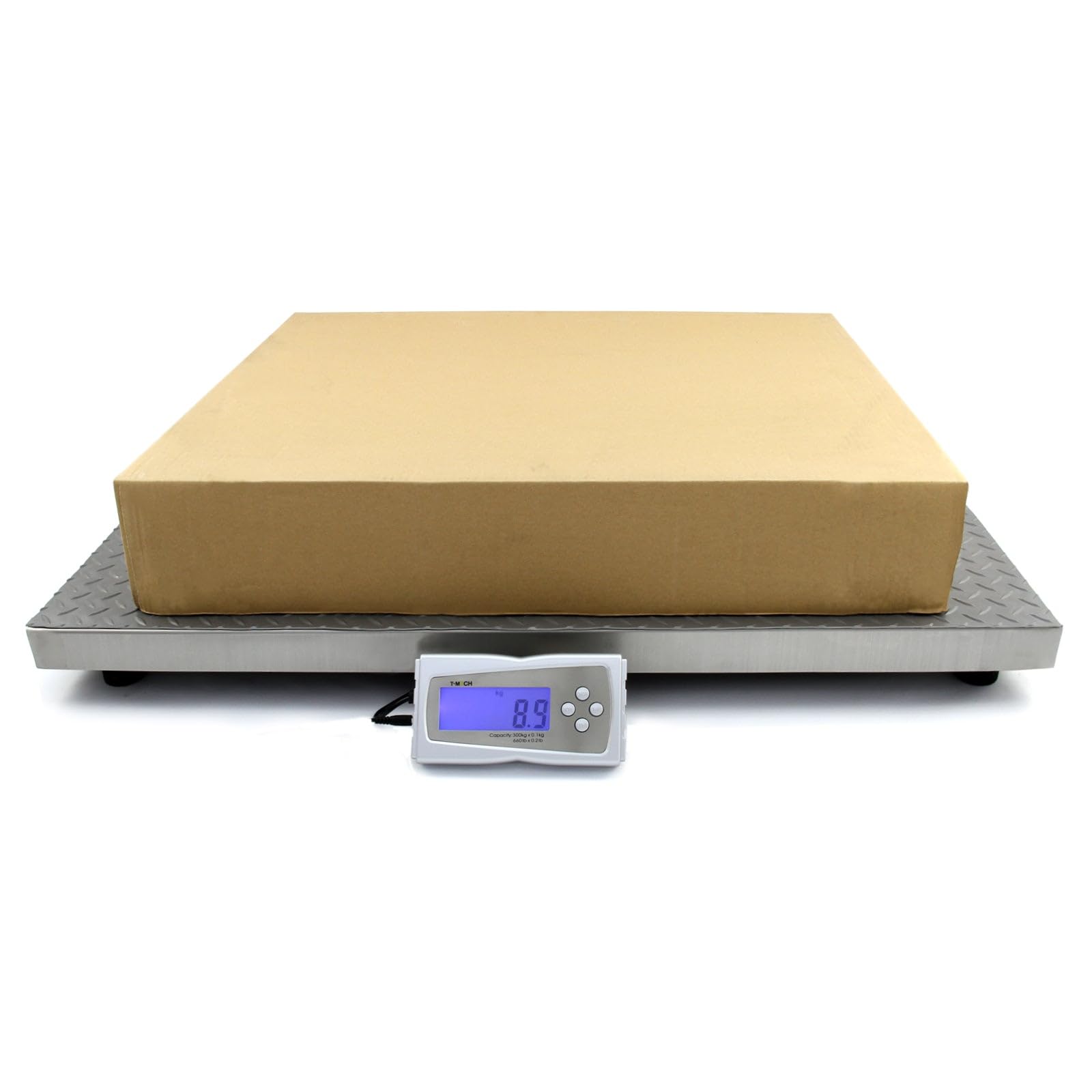 T-Mech Schwerlastwaage Bodenwaage Veterinärwaage Tierwaage Plattformwaage Paketwaage Postwaage 8,2cm H x 90cm L x 60cm B Hochbelastbare Waage Hochleistungswaage LCD Anzeige Digital 300kg