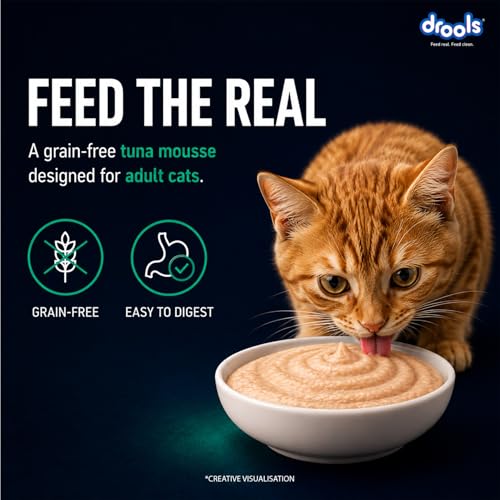 Image of Drools Adult Cat Wet Mousse 80g | Tuna | High Protein | Supports Hydration & Easy Digestion | Grain Free | No Artificial Additives | Enriched with Vitamins & Antioxidants