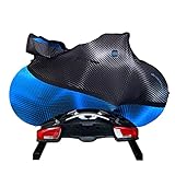 Velo Sock Full Bike Cover for Indoor Storage and Transportation, Dirt Proof and Water Repellent Stretchy Zippered Fabric Bicycle Protection Travel Cover for MTB 29 Bicycle Carbon Blue (Durable +
