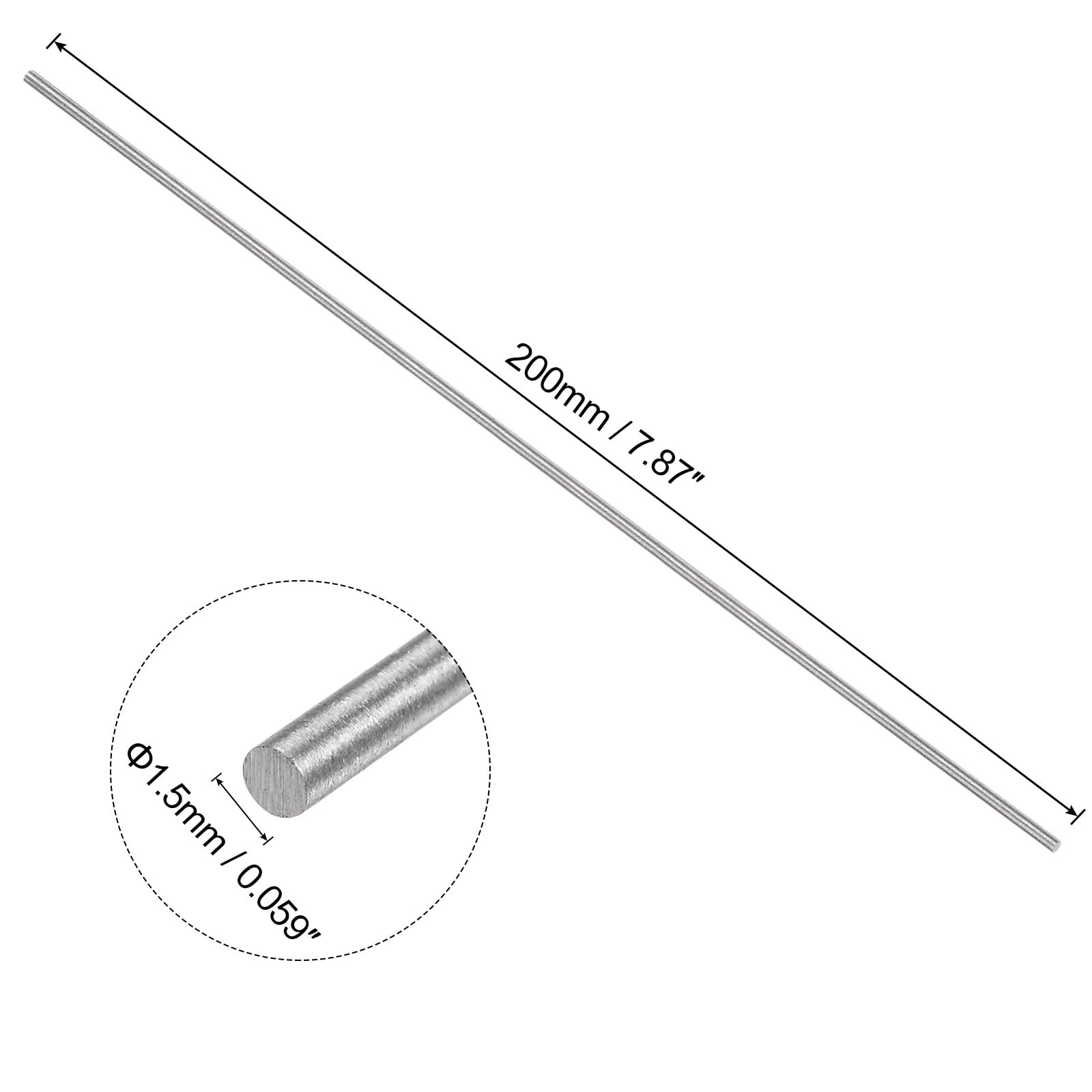 Tiges Rondes Acier HSS 1,4 Mm X 200 Mm - Lot De 5, Barres Pour Tour, Métal Haute Vitesse, Neuves