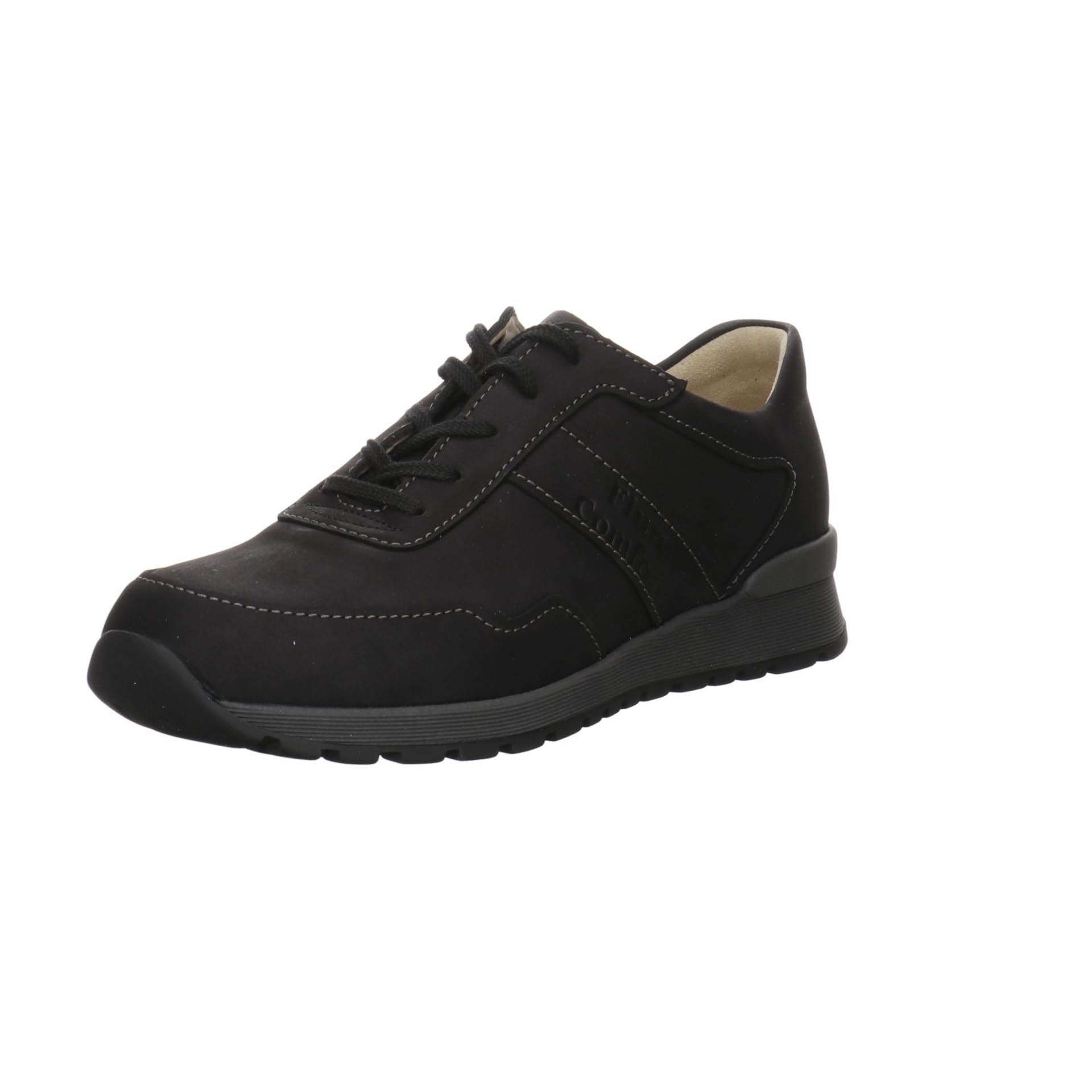 Finn Comfort Prezzo Scarpe basse da uomo con lacci, in pelle nabuk, per il tempo libero, eleganti, tinta unita Prezzo con lacci, larga, nubuck da uomo, Nero , 47 EU