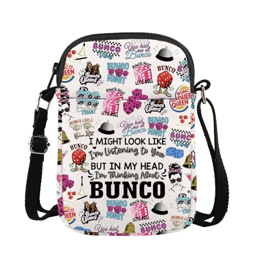 In My Head I Am Thinking About Bunco Gift Bunco Dice Game Gift Bunco Gambling Gift Crossbody Bag