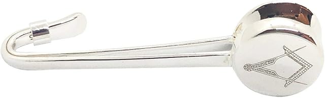 Masons Craft Regalia Sq & Compass Knapkin Holder Freemasons Mens Gift Sterling Silver Napkin Hook/Bib - Gift Box