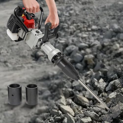 Gas-Powered Post Driver Hammer Drills, 2-Stroke 32.7cc Pile Driver Gas Powered Petrol Garden Fencing Tool Machine for Gardening, Road Fencing, Sea Pontoon