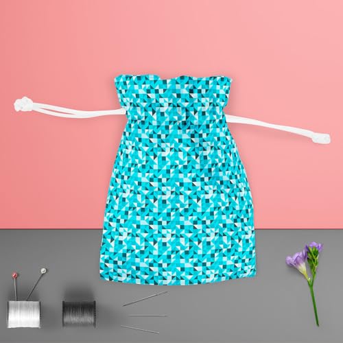 Image of ArtzFolio Blue Triangle | Pouch Wrist Potli Bag | Bag for Weddings & Casual Parties