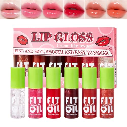 Image of 6 Colors Lip Gloss Set, Mirror Glossy Tinted Lip Gloss