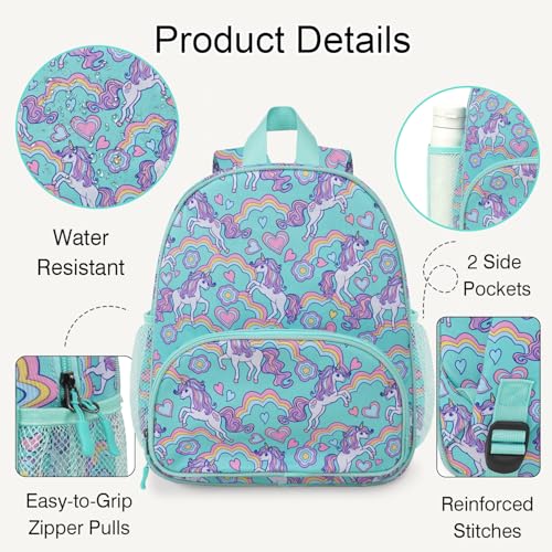 Image of Toddler Backpack for Girls 4-6, Preschool Kids Travel Daycare Bag,Kindergarten Unicorn Backpack
