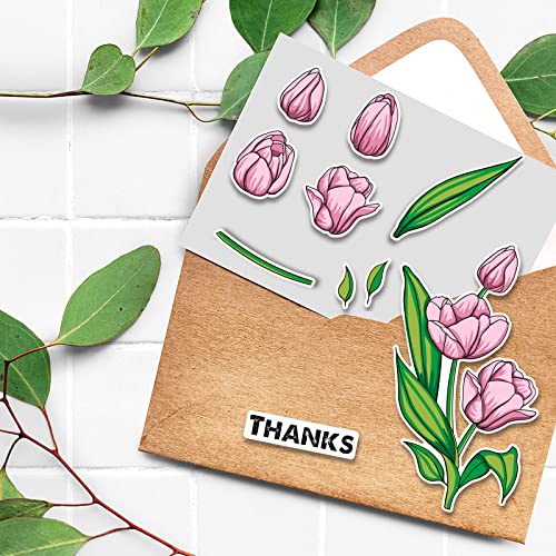 ORIGACH Realistic Tulips Stamps and Die and Layering Coloring Stencil Bundle for Card Making Album Arts Crafts Supplies - Image 4