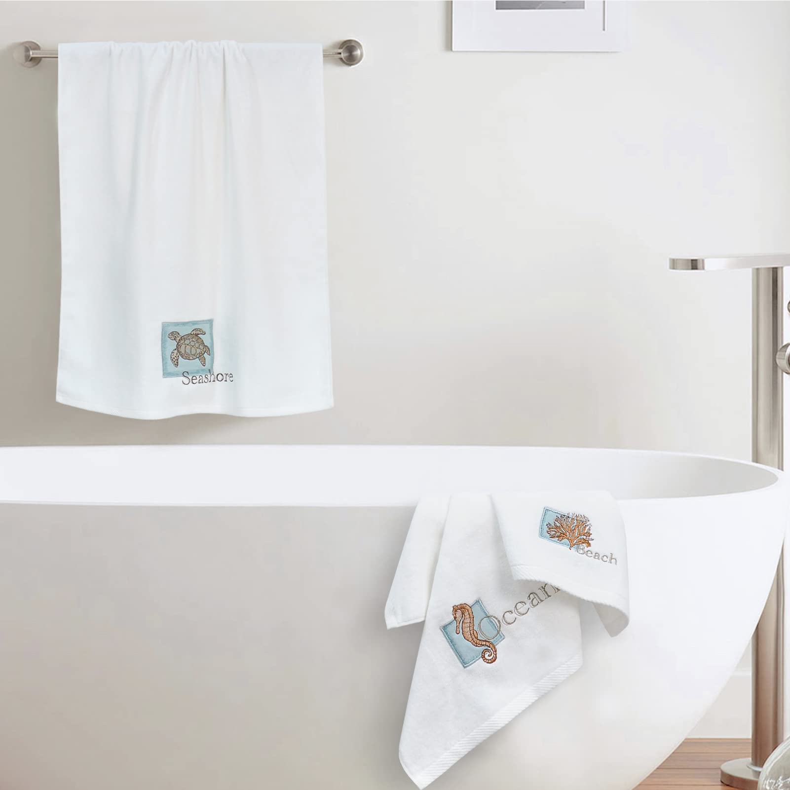 LILIANNA Starfish Towel Set - 3 Piece Cotton -4