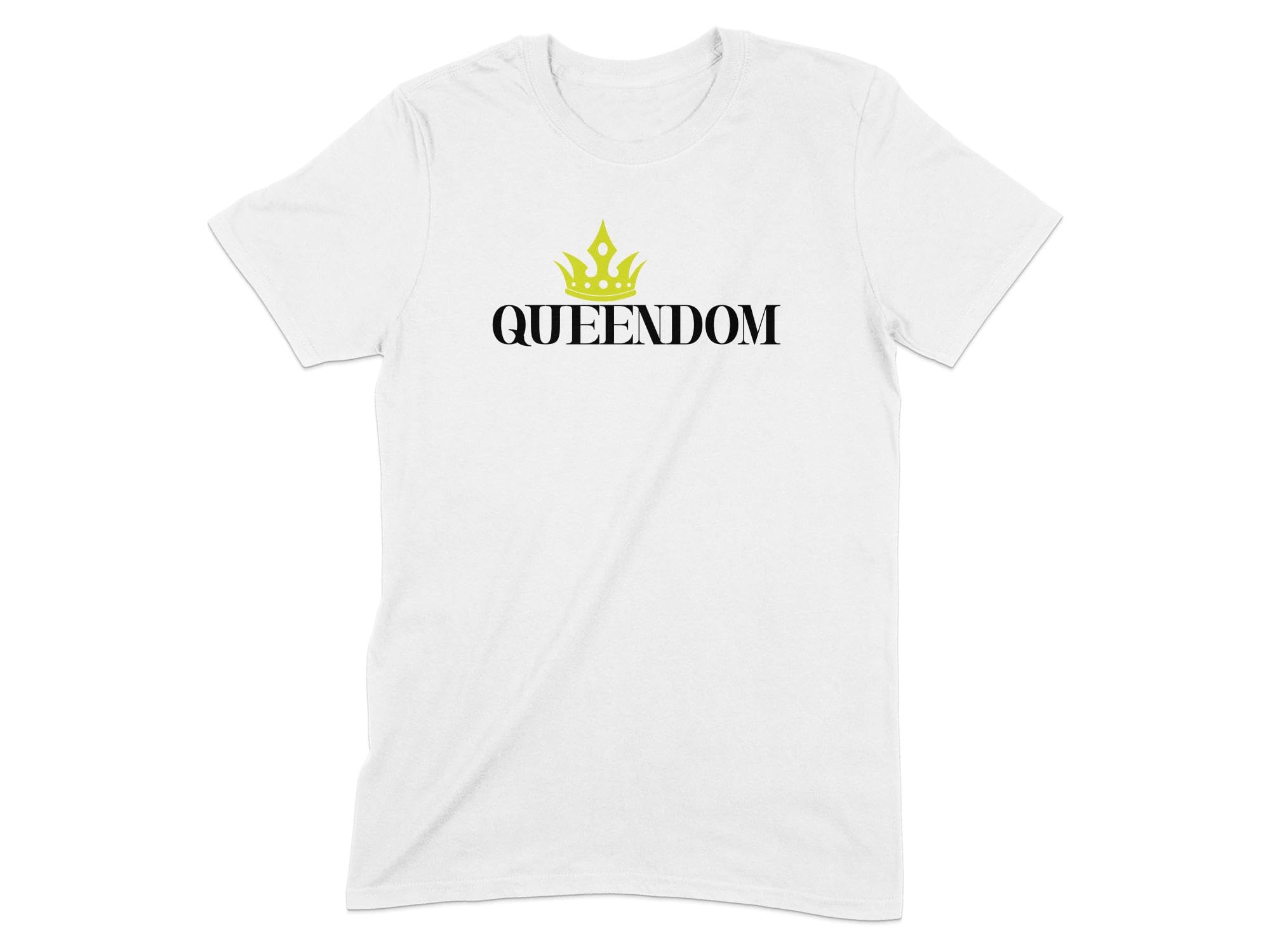 GenericQueen Dom Crown Graphic Tee, Empower Women Statement T-Shirt, Bold Queen Typography Tee, Casual Fashion Top for Her