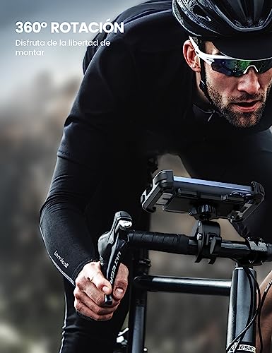Lamicall Soporte Móvil Bicicleta, Soporte Móvil Moto - 360°Rotación, Liberación con un Botón, Soporte Teléfono Bici para iPhone 17 16 15 14 13 Pro MAX/Plus/Mini, Samsung, Huawei, 4.7-6.8” Smartphone - imagen 3