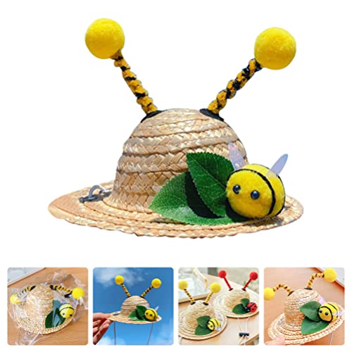 Sombrero de paja para mascota pequeña Little Bee miniatura 6