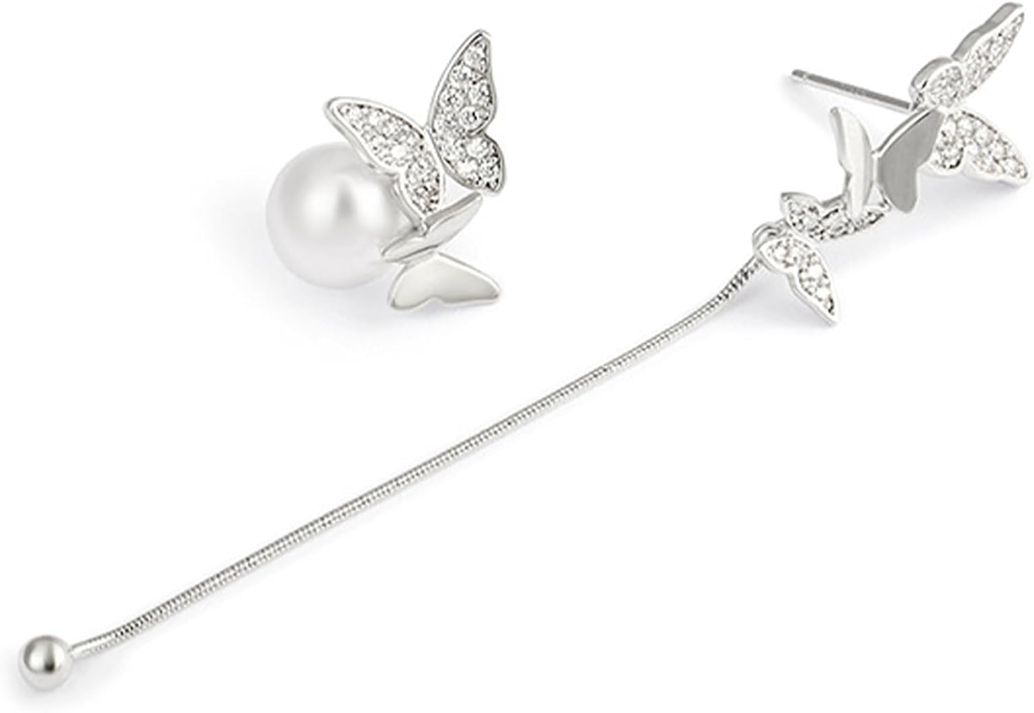 Butterfly Earrings for Women,Dangly Silver Tassel Earrings Gift - Image 2