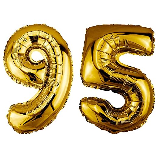 DekoRex Globo dorado 82 cm Globo cumpleaños Fiesta boda (Número 95)