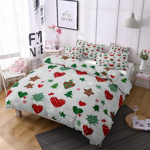 Parure de lit de Noël 200x200 housse couette réversible microfibre