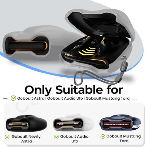 Image of Soft Silicone Case Cover Compatible for GoBoult Audio UFO | GoBoult Astra | GoBoult Mustang Torq (Grey,Lanyard)