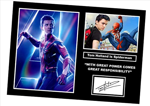 SIGNED BY THE STARS Impresión artística autografiada de Tom Holland Spiderman Avengers