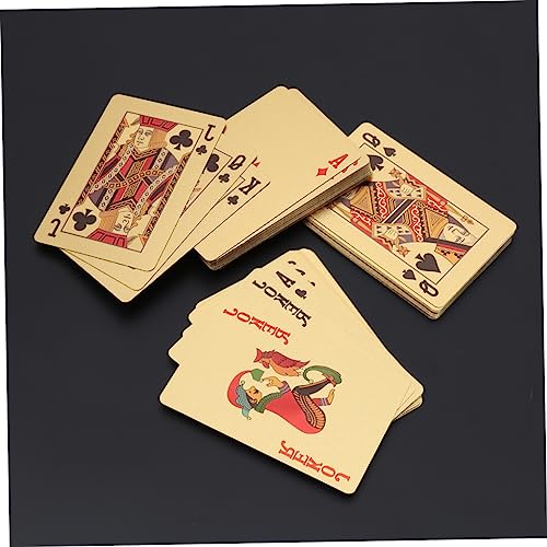 ABOOFAN Gold Folien Pokerkarten Professionell Langlebig Mit Ausgezeichnetem Griff Für Weihnachtsfeier Und Familienspiele Edles Kartendeck in Glänzendem Gold Für Sammler Und Geschenk – Bild 8