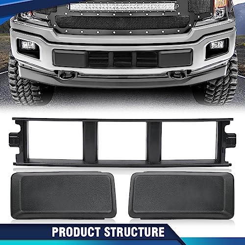 Pit66 02HGL1246ZBKPIT Front Bumper Cover Lower Grille Trim Panel Compatible With Ford F150 2018-2020 Black Abs Plastic Jl3Z17B968Bb thumb #8