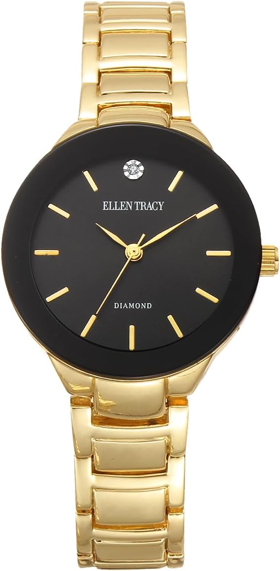 Ellen Tracy Diamond Collection Women’s Gold Watch with