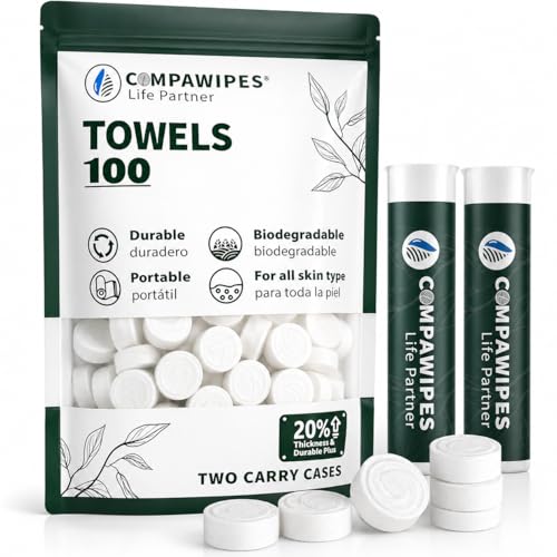 100 PCS Compressed Towel Tablets - Travel Disposable Towels, Compressed