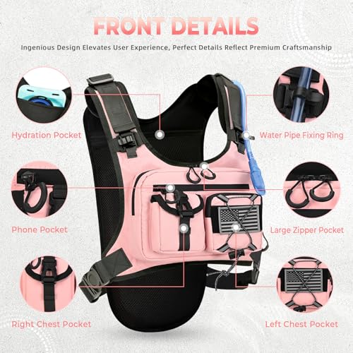 Image of Criuage USA Patent Running Hydration Vest Backpack, Lightweight Chest Pack with 2.0L Water Bladder Bag Daypack for Hiking Running Cycling Race Marathon for Women Men