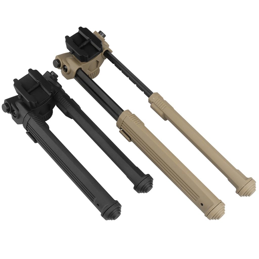 Bipied Tactique Portable, Léger Et Réglable, De 7,5 À 10,6 Pouces, for La Chasse en Plein Air, avec Adaptateur De Montage(BK - Rail Mounts)