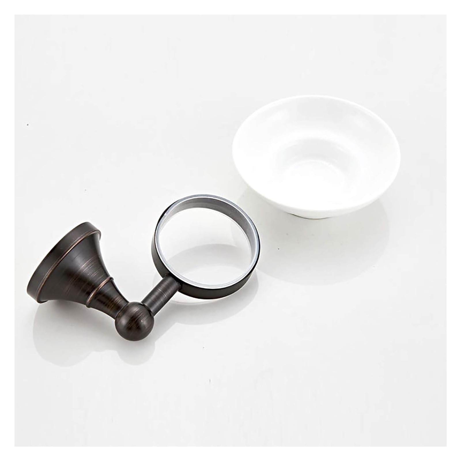 Jabonera, jabonera montada en la Pared Material de latón Soporte for jabón antioxidante Instalación con Orificio Adecuado for fregaderos de baño y Cocina(Black Bronze)