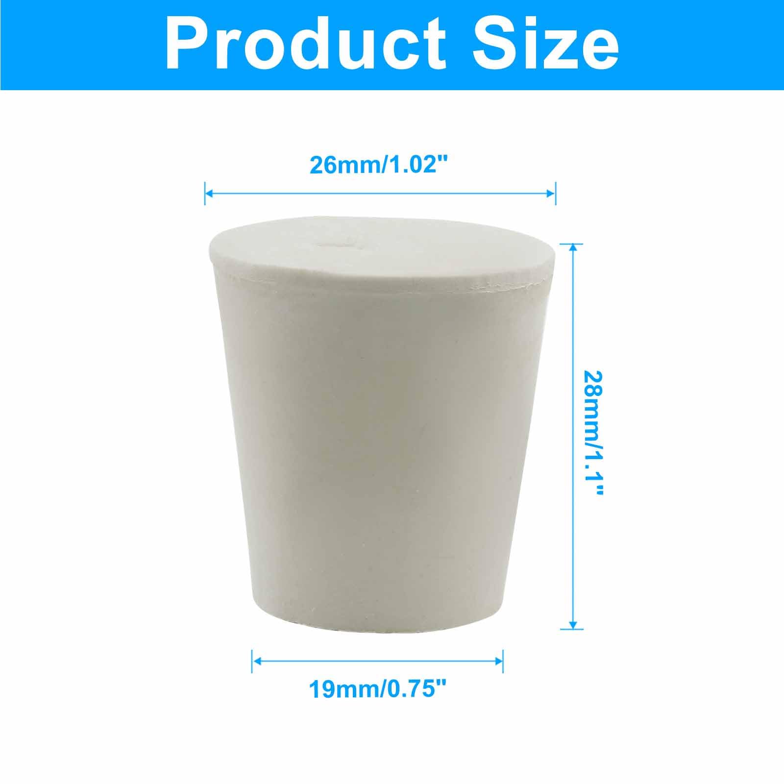 Bonsicoky 10 Pack Solid Rubber Stoppers, Size 4#, White — Amazon image 2