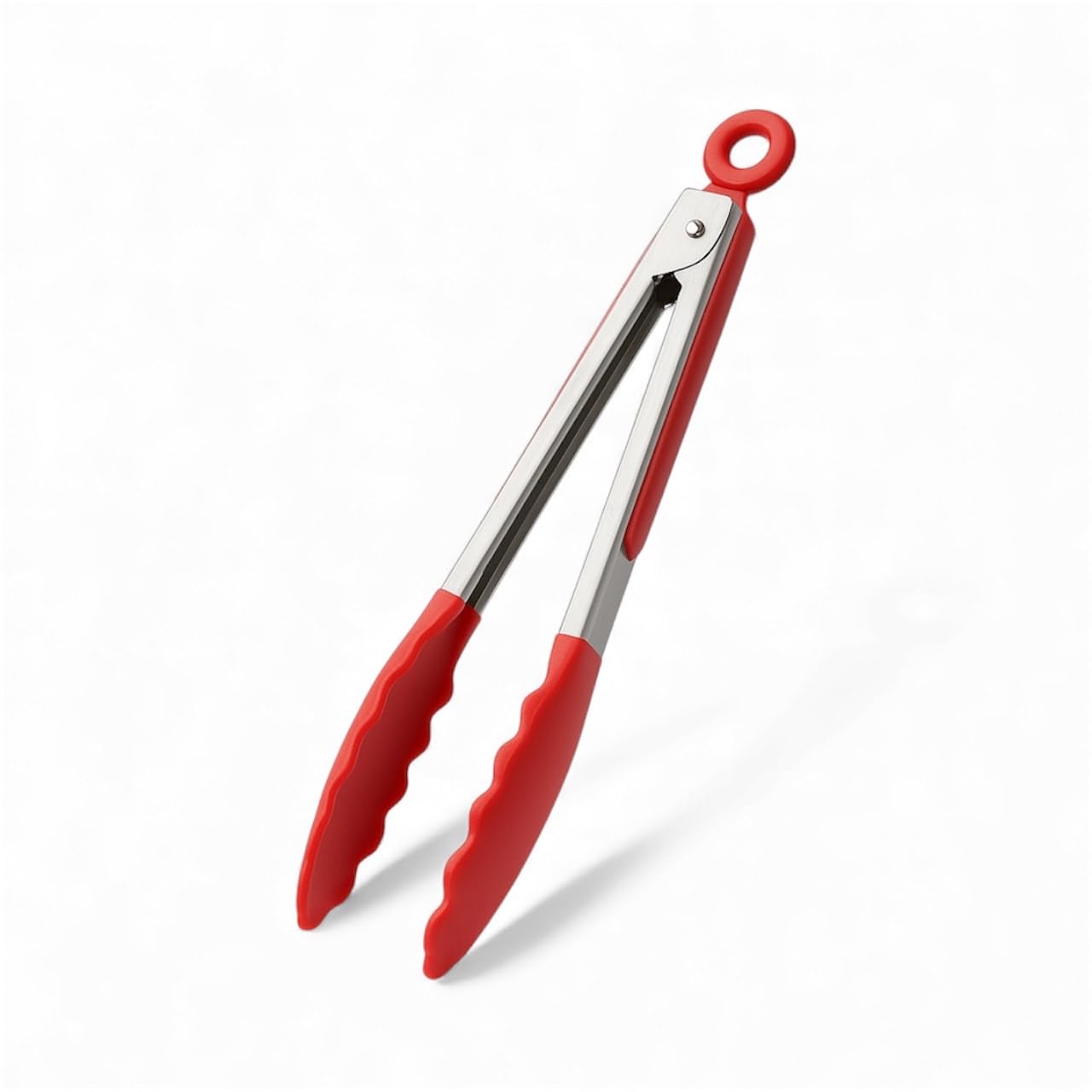 9" Nylon Kitchen Tongs Heat Resistant Non Slip Grips Stainless Steel Locking Serving Tongs for Cooking BBQ Frying Salad Pasta Baking Grilling Food Tong Utensil Dishwasher Safe Easy Control Green — view 6