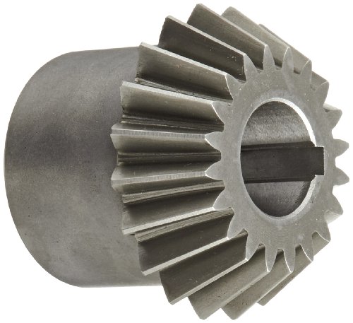 Boston Gear HL156Y-P Bevel Pinion Gear, 2:1 Ratio, 1.000" Bore, 8 Pitch, 20 Teeth, 20 Degree Pressure Angle, Straight Bevel, Keyway, Steel with Case-Hardened Teeth