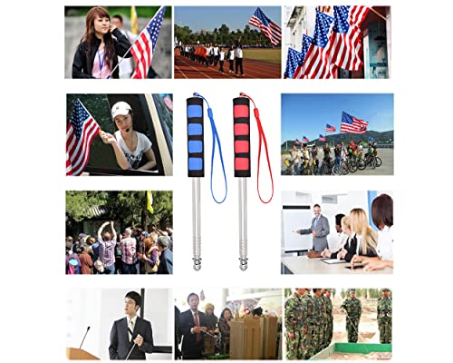 Teleskop Fahnenstange 2 Stücke Handheld Fahnenstange Edelstahl Tour Guide Fahnenstange (2m & 2m)