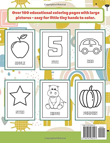 Big Educational Coloring Book for Toddlers 2-4 Years Homeschool Supplies: Preschool Activities for Kids Ages 2, 3, 4: Learning Alphabet, Shapes, Numbers, Fruits, Animals and More! image 3
