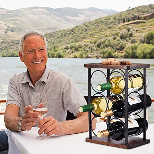Soporte para botellas de vino de mesa 3 niveles 6 botellas miniatura 7