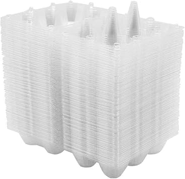 60 Packs of Chicken Egg Cartons + 60 Packs of Duck Egg Cartons, Clear Eco-friendly Plastic Blank Egg Cartons with Free Labels, Holds up to 6 Eggs Securely