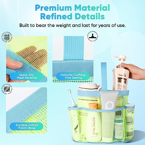 Image of EUDELE Mesh Shower Caddy Portable, 8-Pocket Large Capacity, Quick Dry, Easy Clean, Ideal for Beach, Swimming, Gym, Travel