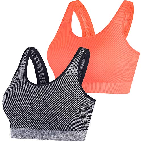 ANGOOL Damen Sport BH Gepolstert Komfort Ohne Bügel Atmungsaktiv Yoga BH