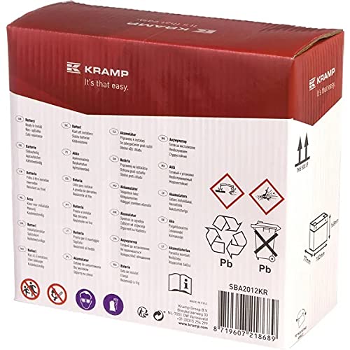 SBA2012KR Gel-Batterie für Rasentraktor, versiegelt, 12 V, 12 V, 20 Ah Kramp