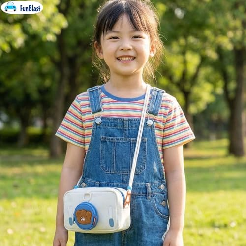 Image of FunBlast Pencil Pouch for Girls - Cartoon Pouch with Hanging Strap & Coin Pouch, Multipurpose Zipper Case, Aesthetic Pouches for Girl, Kawaii Pencil Case, Cute Pouches for Girls (White)
