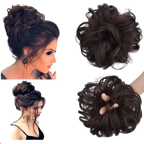 BLUSHIA Messy Bun Hair Piece Hair Extension With Elastic Rubber Band Hairpiece Synthetic Hair Scrunchies Hair Piece for Women Girls
