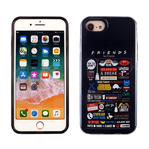 iPhone SE 2022 4.7 Inch Dual Slim Case CASEVEREST 3D Print Cover iPhone SE Friends TV Show Characters Quotes Icons iPhone 6S 7 8 PC+PTU