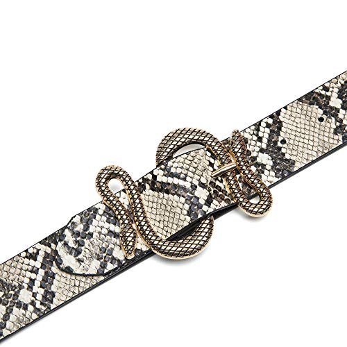 MORELESS Designer Belts for Jeans Women Leather Belt with Snake Buckle4