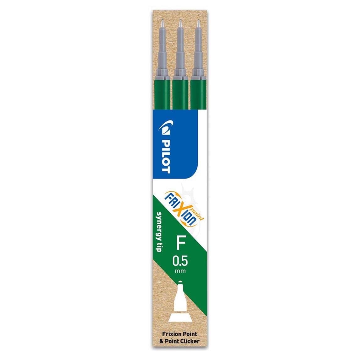 PILOT Frixion-Point Pack of 3 Rollerball Pen Refills Fine Tip Set of 12 Green — image 1