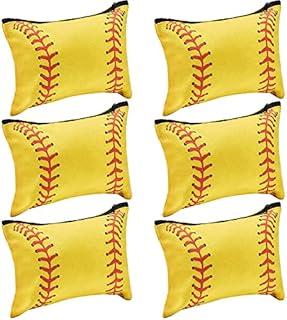 12 Pcs Sport Makeup Bag Sport Cosmetic Bag Sport Pouch Bags Portable Makeup Pouch Case Bag Travel Makeup Organizer Toiletry Bag for Women Girls Team Player Travel (Softball Style)
