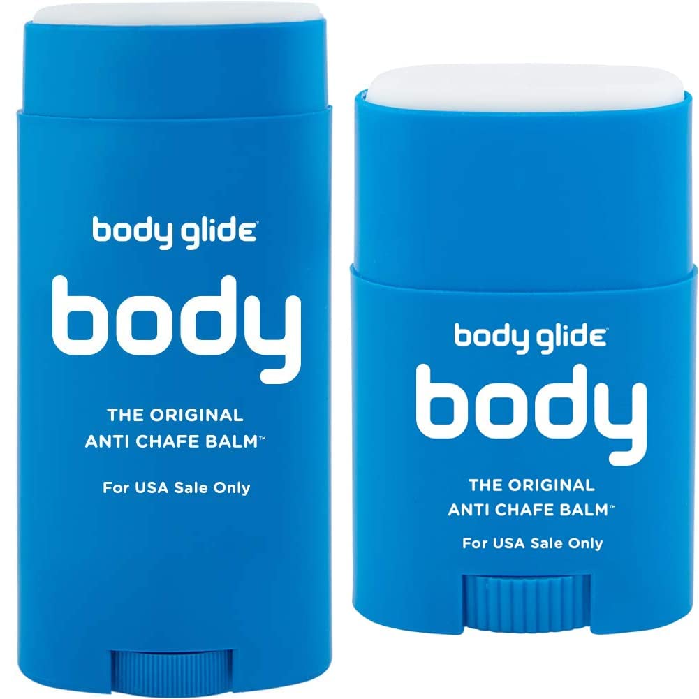 body glide Original Anti-Chafe Balm, 2.5oz & body glide Original Anti-Chafe Balm, 0.80oz Blue 2.5oz Balm + Anti-Chafe Balm, 0.80oz