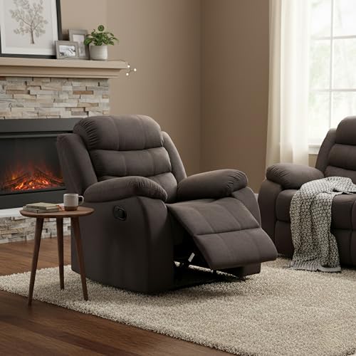 Sillón reclinable tapizado gris oscuro con masaje miniatura 1