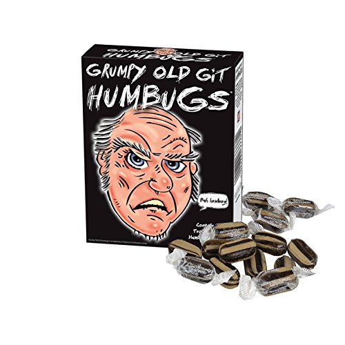 Kenzies Gifts Grumpy Old Git - Regalo Divertido y Diferente para él, Caballeros, Hombres, cumpleaños o Navidad, Gruñón Old Git Humbugs Menta Dulces