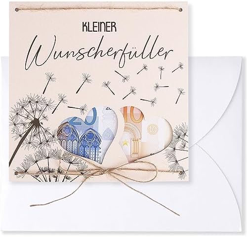 Wunscherfüller Geldgeschenk - Holz Geschenkverpackung Mit Reagenzglas & Bindfaden