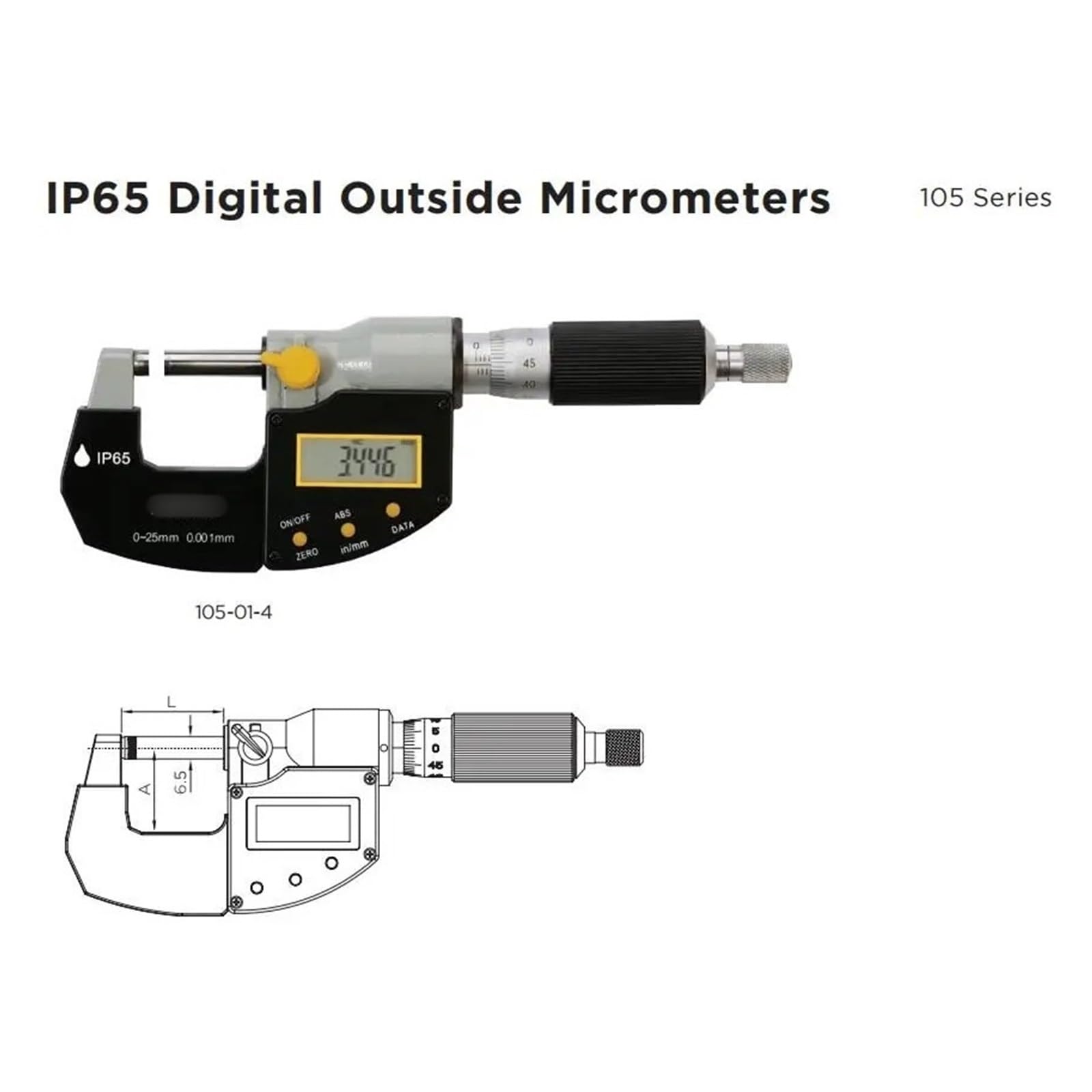 Digitale Außenmessschraube 0-100 mm, IP65 Wasserdichtes Mikrometer, Präzisionsmesswerkzeug für Maschinisten, Ingenieure