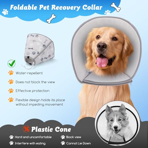 Nobleza - Faltbares Halskrause Hund Katze, Einstellbar Hundekragen, Hunde Halskrause Leckschutz für Hunde, Weich Schutzkragen Hund, Verhinderung von Verletzungen oder Wunden Leckt oder Kratzt, XS